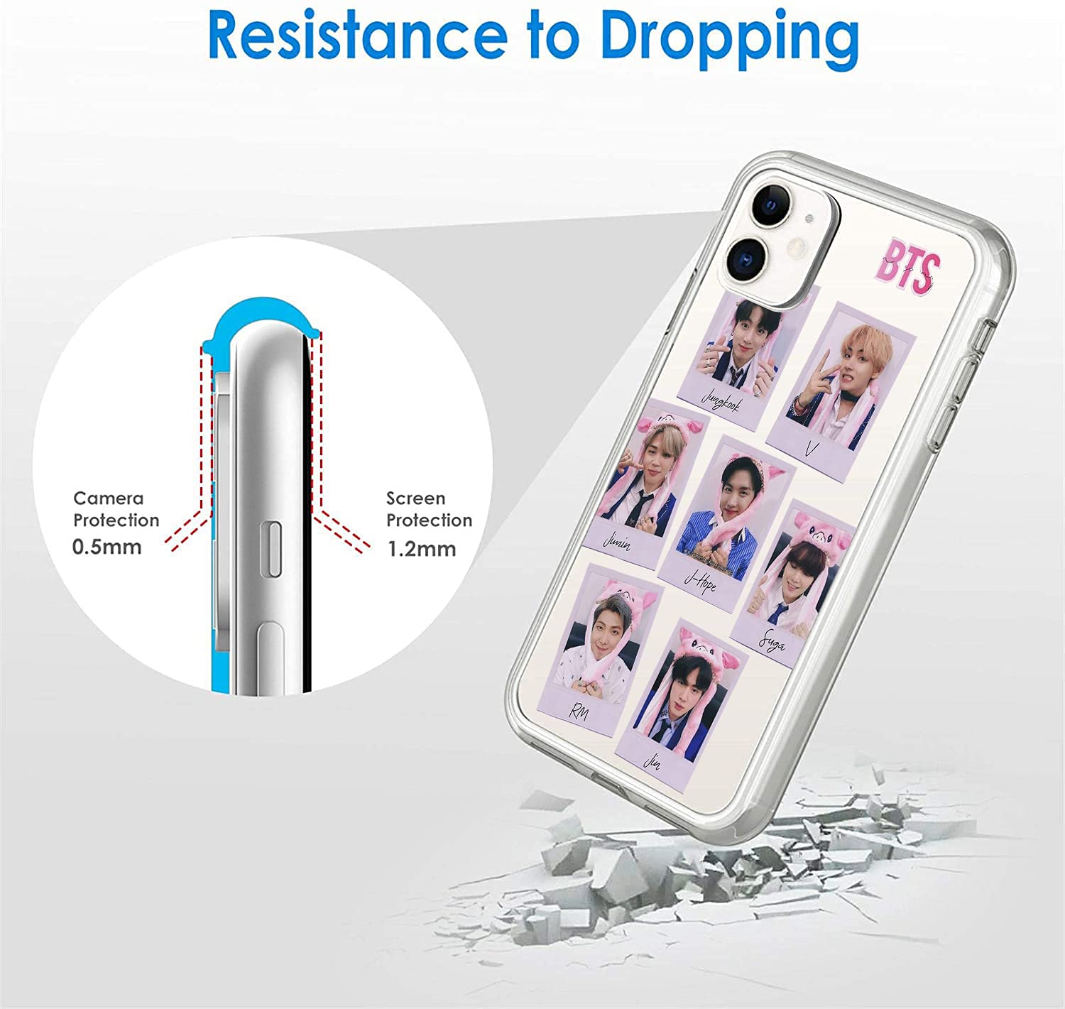 BTS Phone Case for iPhone 11, Cute Pattern iPhone 11 Case